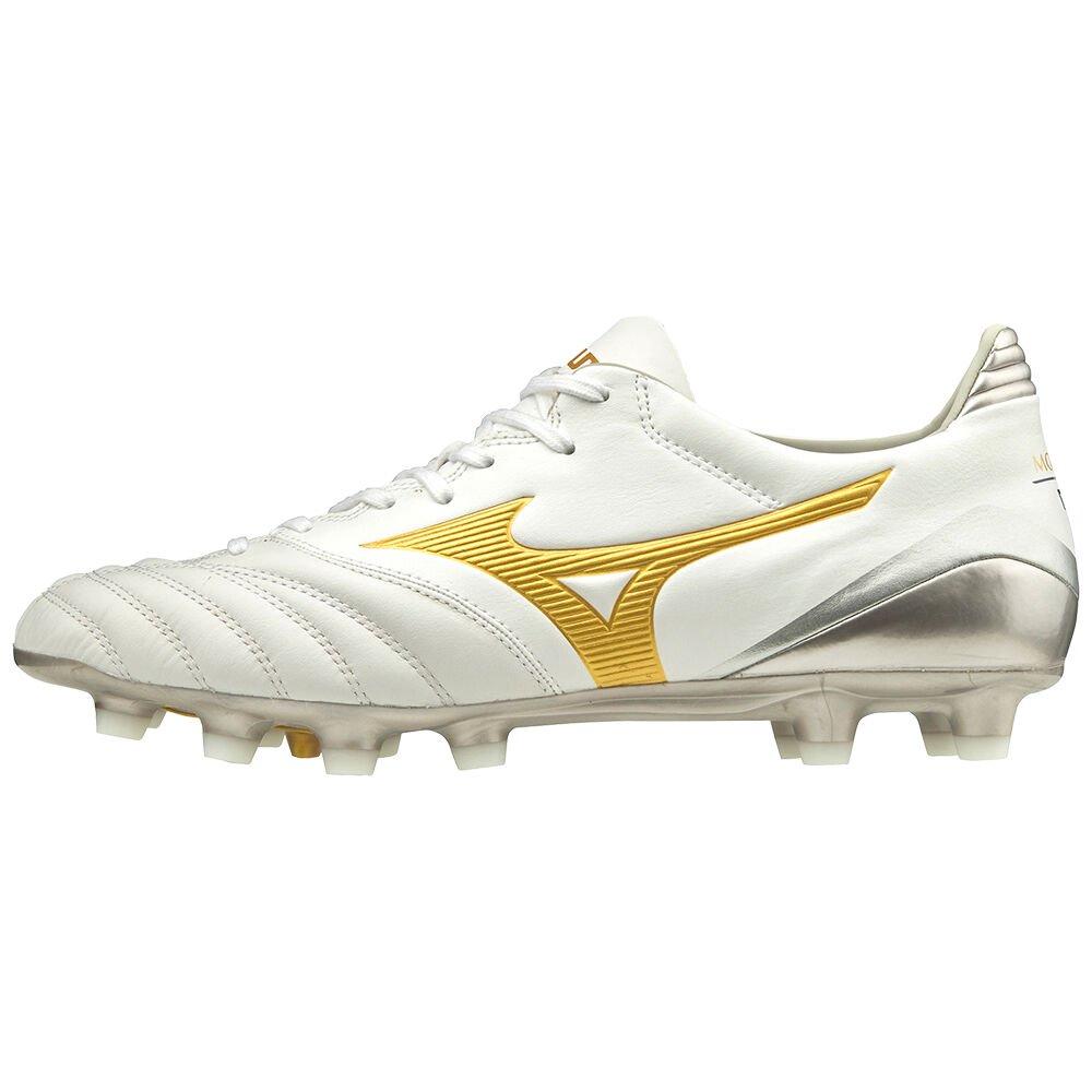 Men's Mizuno Football Boots White/Gold Morelia Neo KL II Shoes - P1GA205450